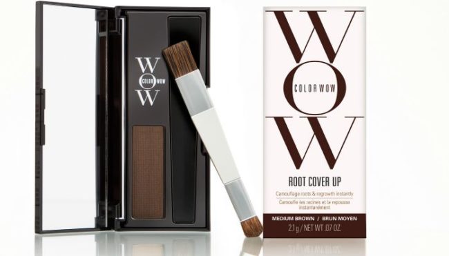 Color Wow Root Cover Up, medium brown.