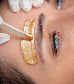 closeup shot of the eyebrows of a woman